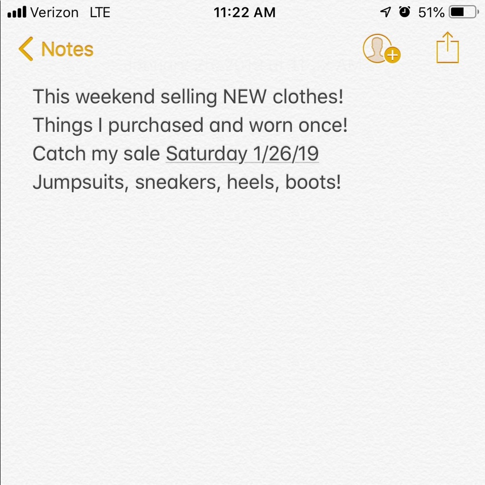 Selling recent clothes